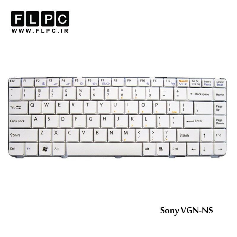 کیبورد لپ تاپ سونی سفید/  Sony Laptop Keyboard  VGN-NS White