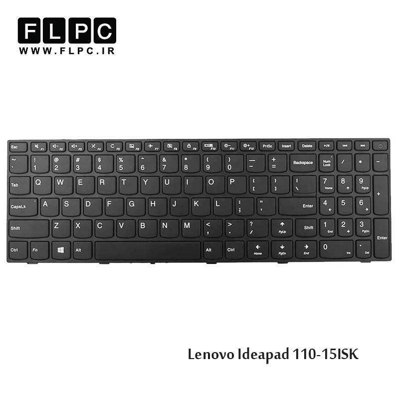 کیبورد لپ تاپ لنوو Lenovo Laptop Keyboard Ideapad 110-15ISK مشکی-بافریم -با دکمه پاور