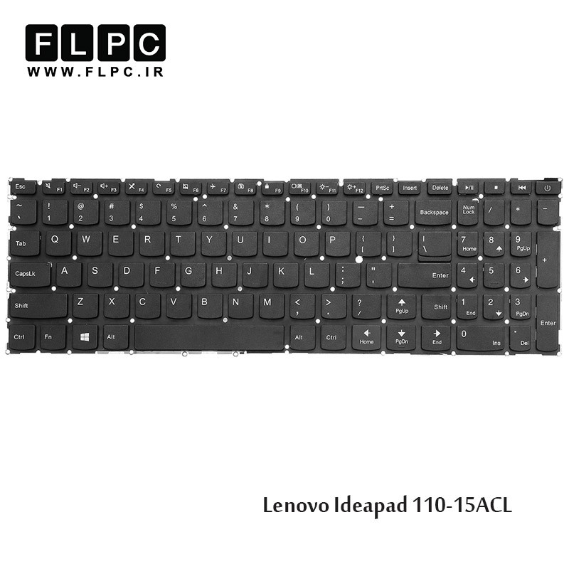 کیبورد لپ تاپ لنوو Lenovo Laptop Keyboard Ideapad 110-15ACL بدون فریم-با دکمه پاور