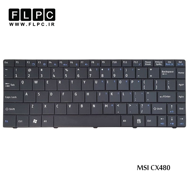 کیبورد لپ تاپ ام اس آی MSI Laptop keyboard CX480 مشکی-فلت کج