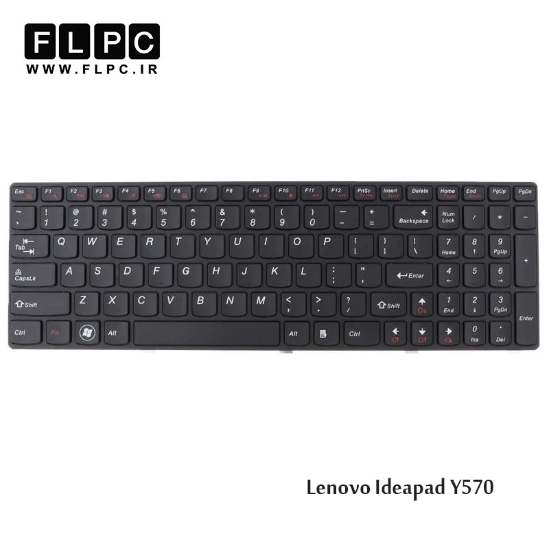 کیبورد لپ تاپ لنوو Lenovo IdeaPad Y570 مشکی- با فریم