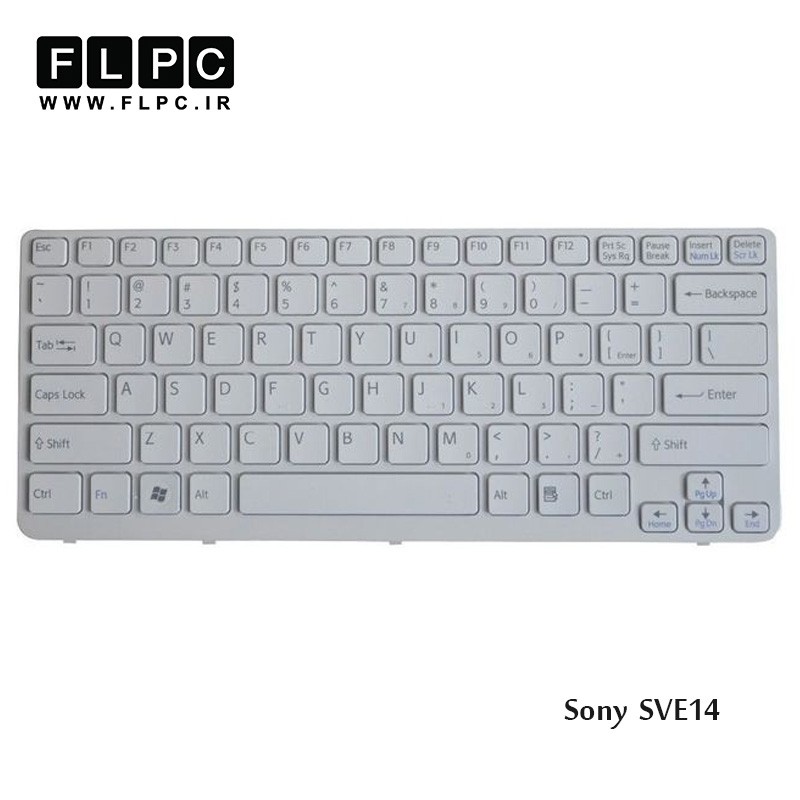 کیبورد لپ تاپ سونی Sony Laptop Keyboard SVE14 سفید-بافریم