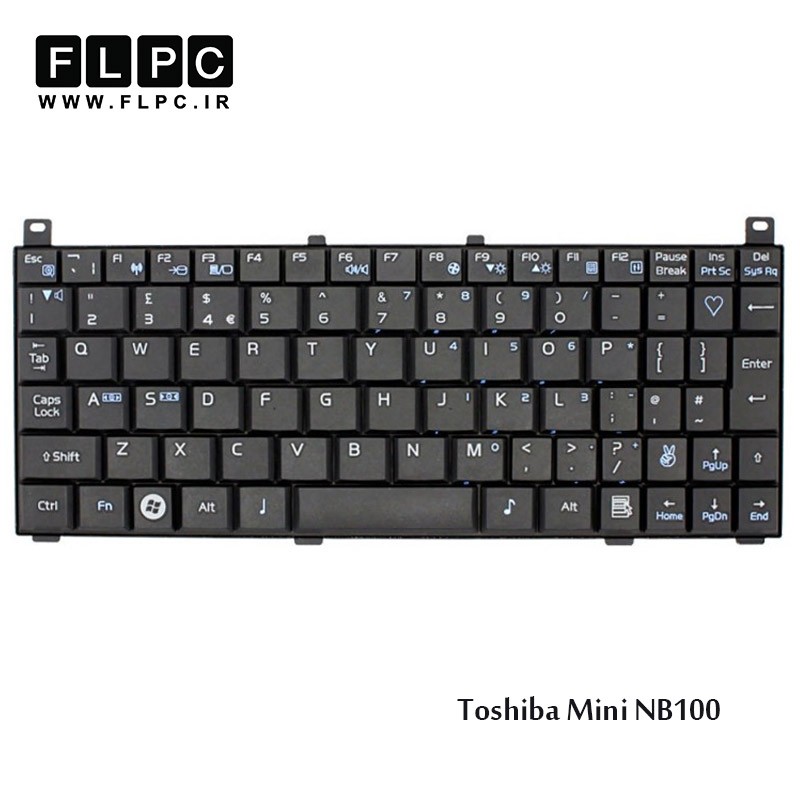 کیبورد لپ تاپ توشیبا Toshiba Laptop Keyboard Mini NB100 مشکی