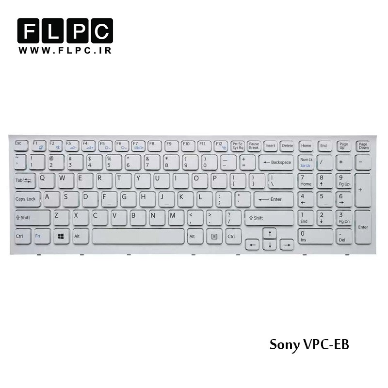 کیبورد لپ تاپ سونی سفید با قاب / Sony laptop keyboard VPC-EB White