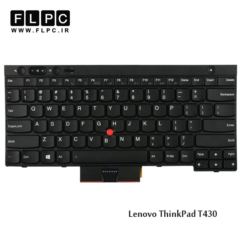 کیبورد لپ تاپ لنوو Lenovo Laptop Keyboard ThinkPad T430 مشکی-باموس-بافریم-به همراه کلید پاور