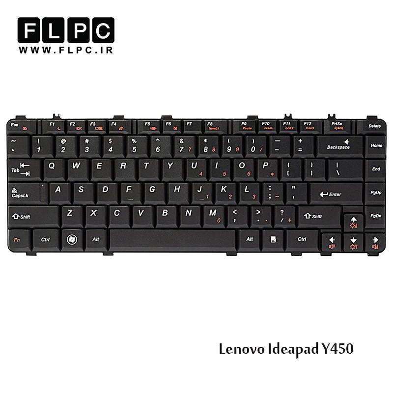 کیبورد لپ تاپ لنوو Lenovo Laptop Keyboard Ideapad Y450 مشکی