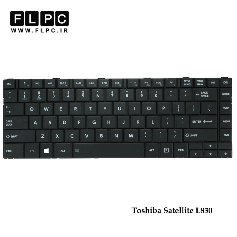کیبورد لپ تاپ توشیبا Toshiba Satellite L830 Laptop Keyboard مشکی- با دکمه پهن