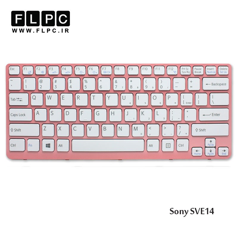 کیبورد لپ تاپ سونی Sony Laptop Keyboard SVE14 سفید-بافریم صورتی