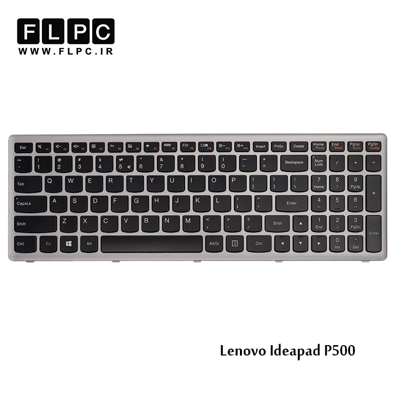 کیبورد لپ تاپ لنوو Lenovo Ideapad P500 مشکی -با فریم نقره ای