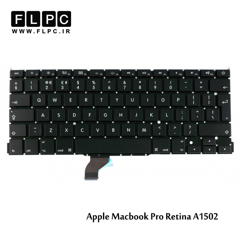 کیبورد لپ تاپ اپل مشکی اینتر بزرگ  Apple Laptop Keyboard Macbook Pro A1502 Black