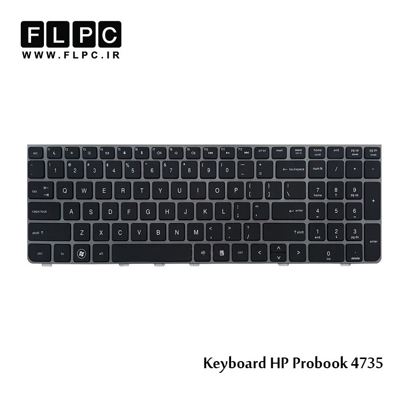 کیبورد لپ تاپ اچ پی HP ProBook 4735 مشکی با فریم نوک مدادی