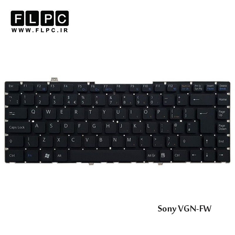 کیبورد لپ تاپ سونی Sony Laptop Keyboard VGN-FW مشکی-اینتر بزرگ-بدون فریم