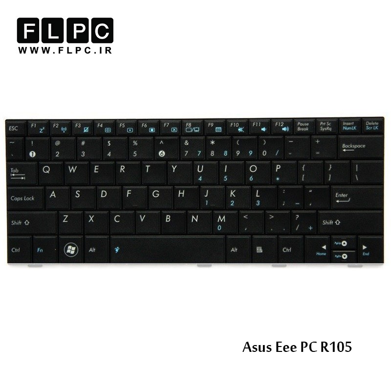 کیبورد لپ تاپ ایسوس Asus Laptop Keyboard Eee PC R105 مشکی-بدون فریم-فلت باریک