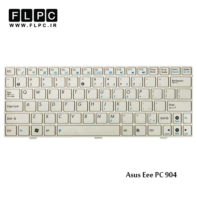 کیبورد لپ تاپ ایسوس Asus Eee PC 904 سفید- با فریم- فلت پهن
