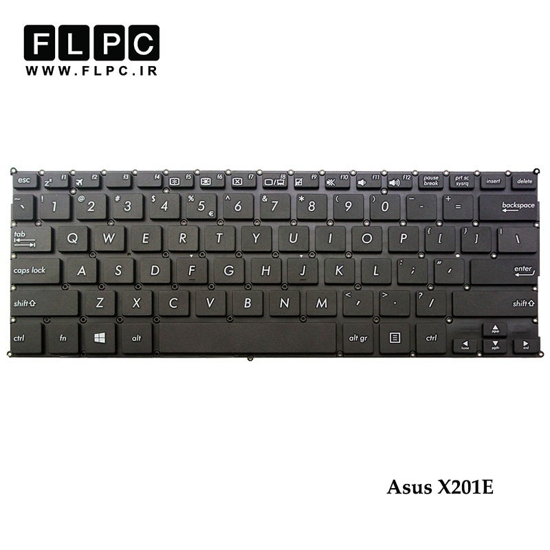 کیبورد لپ تاپ ایسوس Asus Laptop Keyboard X201E مشکی-اینتر کوچک-بدون فریم