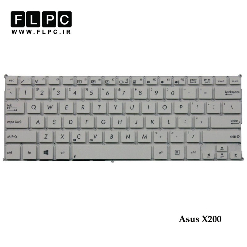 کیبورد لپ تاپ ایسوس Asus Laptop Keyboard X200 سفید-اینتر کوچک-بدون فریم