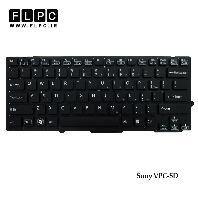 کیبورد لپ تاپ سونی Sony Laptop Keyboard VPC-SD مشکی-اینتر کوچک-بدون فریم