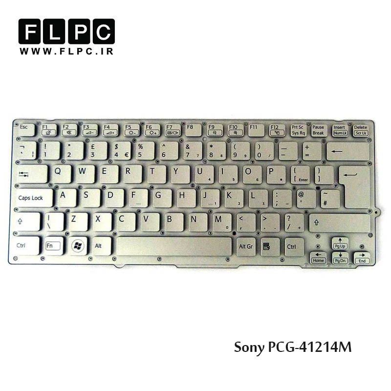 کیبورد لپ تاپ سونی Sony Laptop Keyboard PCG-41214M نقره ای-اینتر بزرگ-بدون فریم