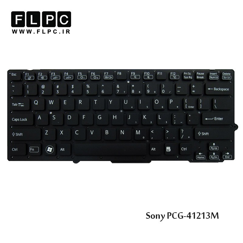 کیبورد لپ تاپ سونی Sony Laptop Keyboard PCG-41213M مشکی-اینتر کوچک-بدون فریم