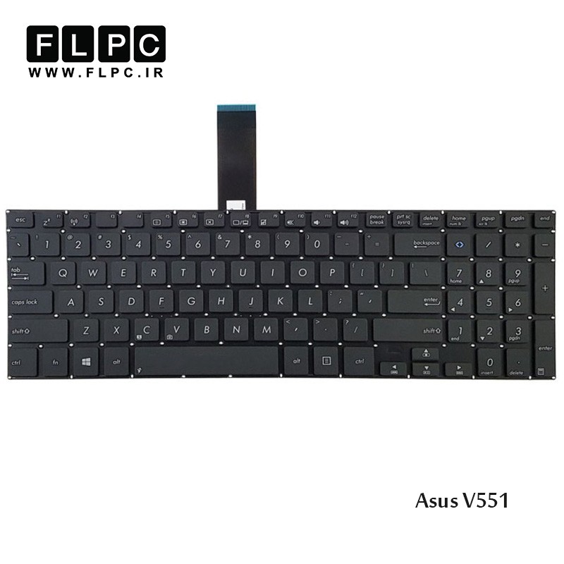 کیبورد لپ تاپ ایسوس Asus Laptop Keyboard V551 مشکی-اینتر کوچک-بدون فریم