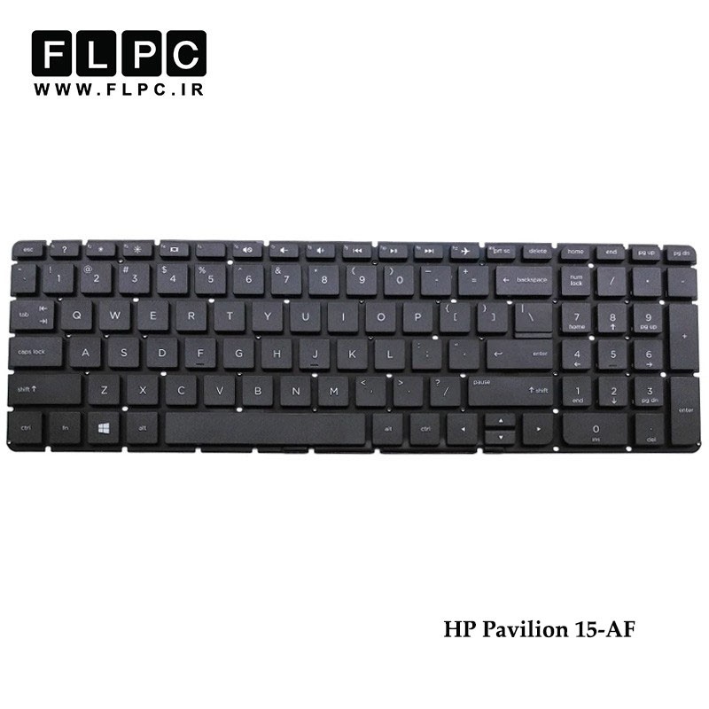 کیبورد لپ تاپ اچ پی HP Laptop Keyboard Pavilion 15-AF مشکی-اینتر کوچک-بدون فریم