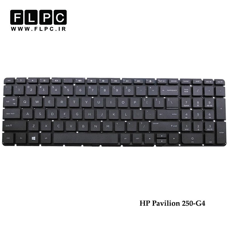 کیبورد لپ تاپ اچ پی HP Laptop Keyboard Pavilion 250-G4 مشکی-اینتر کوچک-بدون فریم