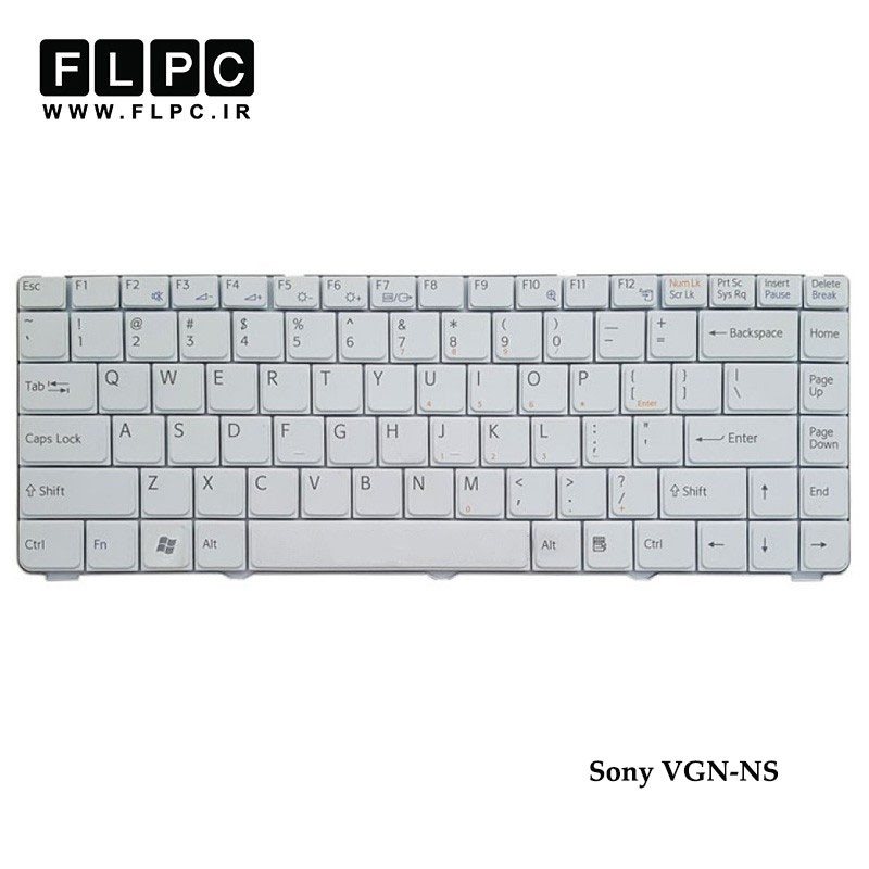 کیبورد لپ تاپ سونی Sony Laptop Keyboard VGN-NS سفید-فلت کج