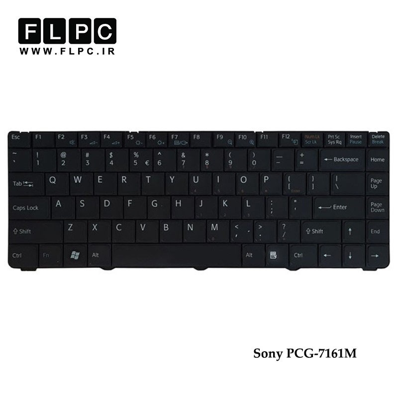 کیبورد لپ تاپ سونی Sony Laptop Keyboard PCG-7161M مشکی-فلت کج