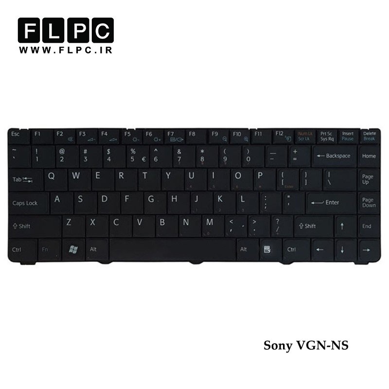 کیبورد لپ تاپ سونی Sony Laptop Keyboard VGN-NS مشکی-فلت کج