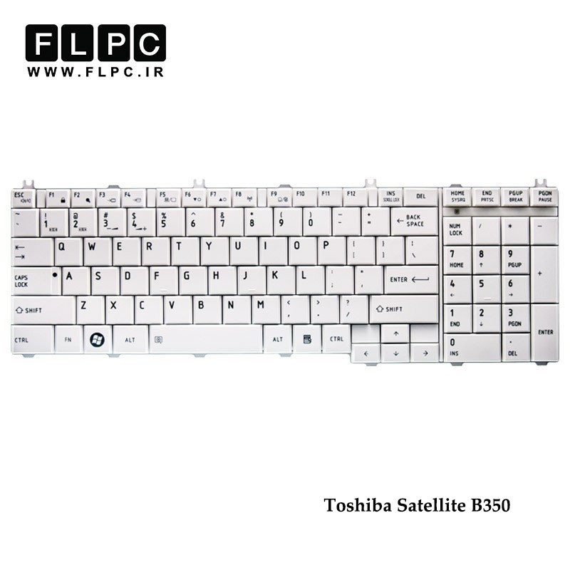 کیبورد لپ تاپ توشیبا Toshiba Laptop Keyboard Satellite B350 سفید