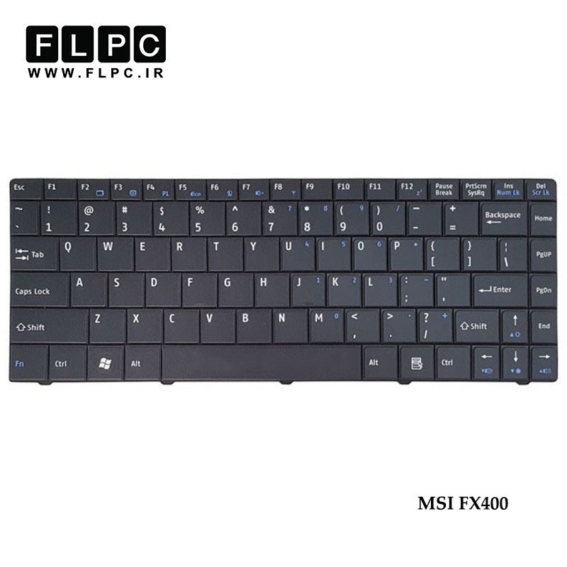 کیبورد لپ تاپ ام اس آی MSI Laptop keyboard FX400 مشکی-فلت کج