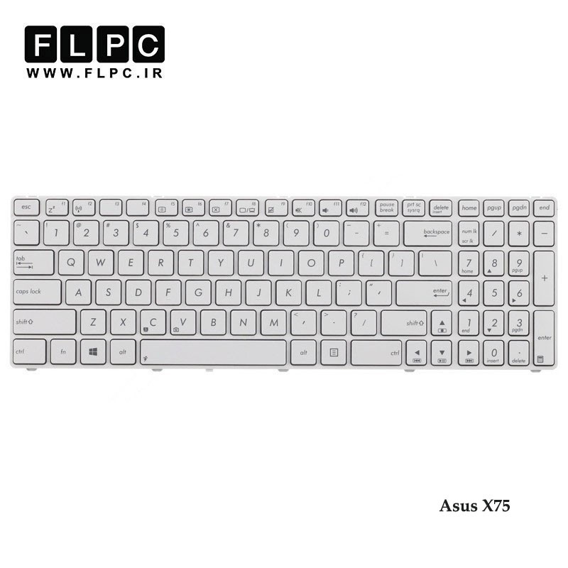 کیبورد لپ تاپ ایسوس Asus X75 سفید-بافریم