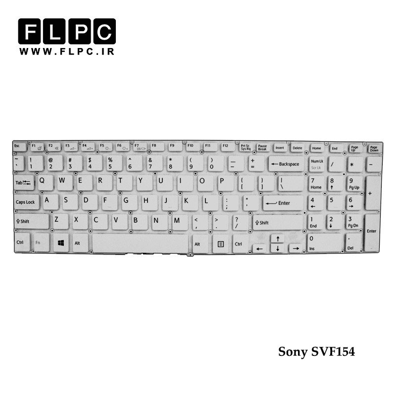 کیبورد لپ تاپ سونی Sony Laptop Keyboard SVF154 سفید-اینتر کوچک-بدون فریم