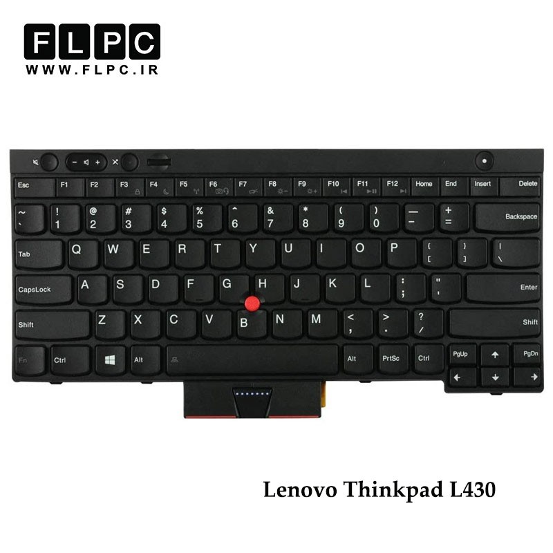کیبورد لپ تاپ لنوو Lenovo Laptop Keyboard ThinkPad L430 مشکی-باموس-بافریم-به همراه کلید پاور مشکی