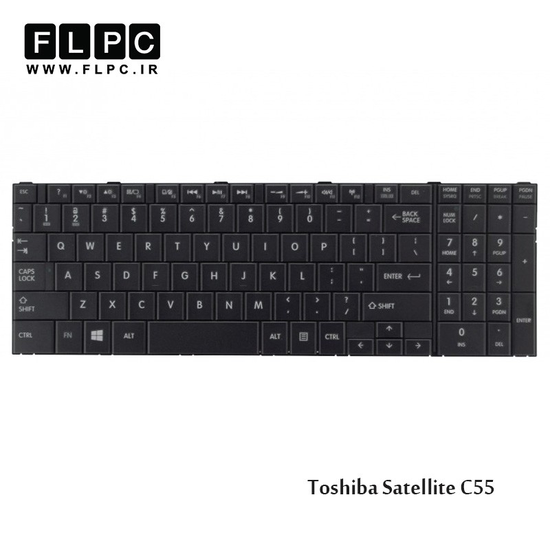 کیبورد لپ تاپ توشیبا Toshiba Laptop Keyboard Satellite C55 مشکی