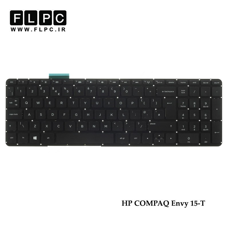 کیبورد لپ تاپ اچ پی HP Laptop Keyboard COMPAQ Envy 15-T مشکی- اینترکوچک- بدون فریم
