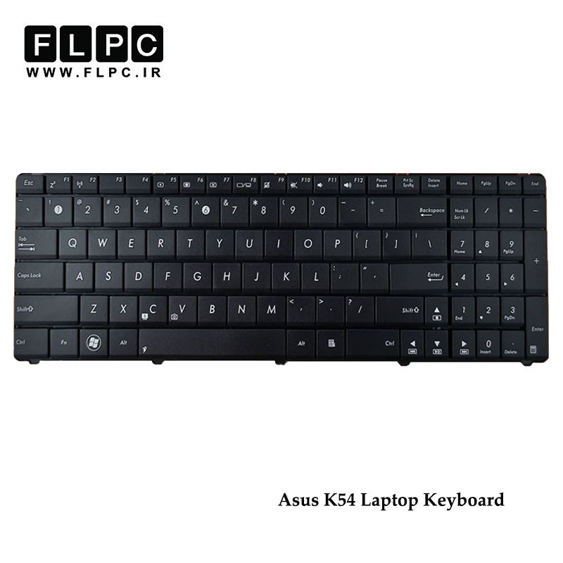 کیبورد لپ تاپ ایسوس Asus K54 Laptop Keyboard مشکی-بدون فریم