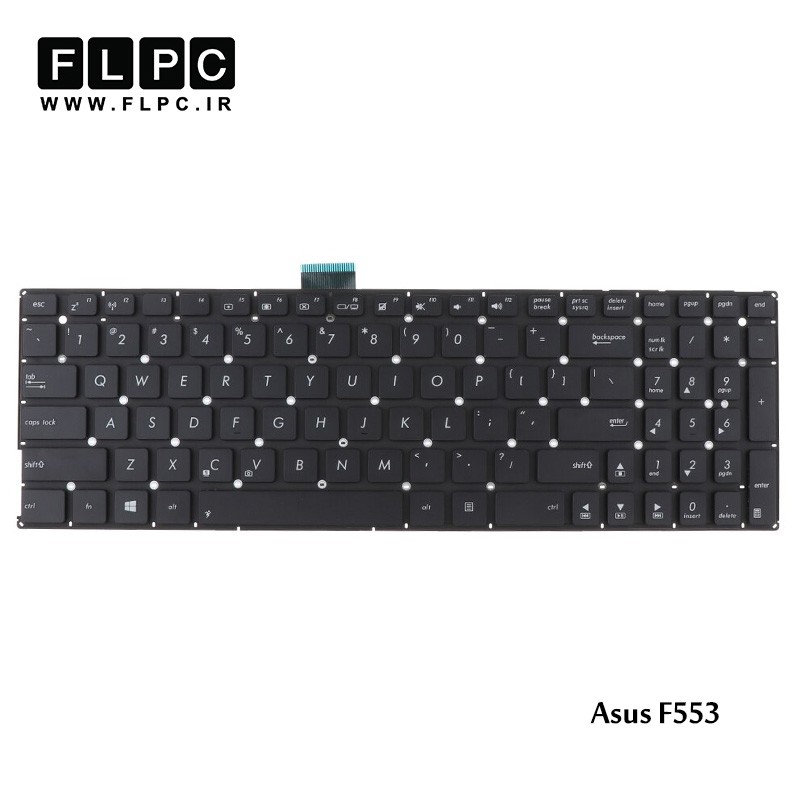 کیبورد لپ تاپ ایسوس Asus F553 Laptop Keyboard اینتر کوچک- بدون فریم- فلت 12سانتی