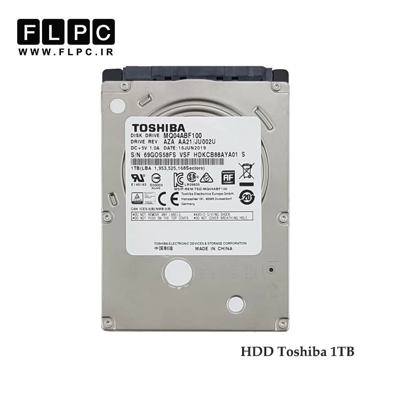 هارد لپ تاپ توشیبا 1 ترابایت  Toshiba 1TB  Sata Slim Hard Laptop