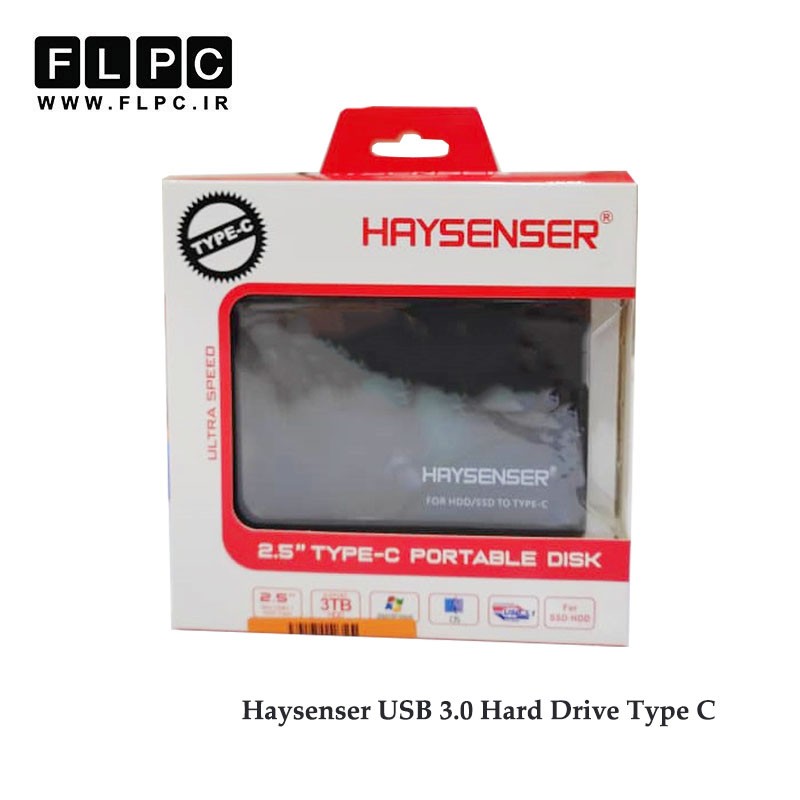 باکس هارد لپ تاپ  2.5 اینچ Type-C مدل Haysenser مشکی Haysenser TYPE-C 2.5 Micro Portable Disk Drive Sata