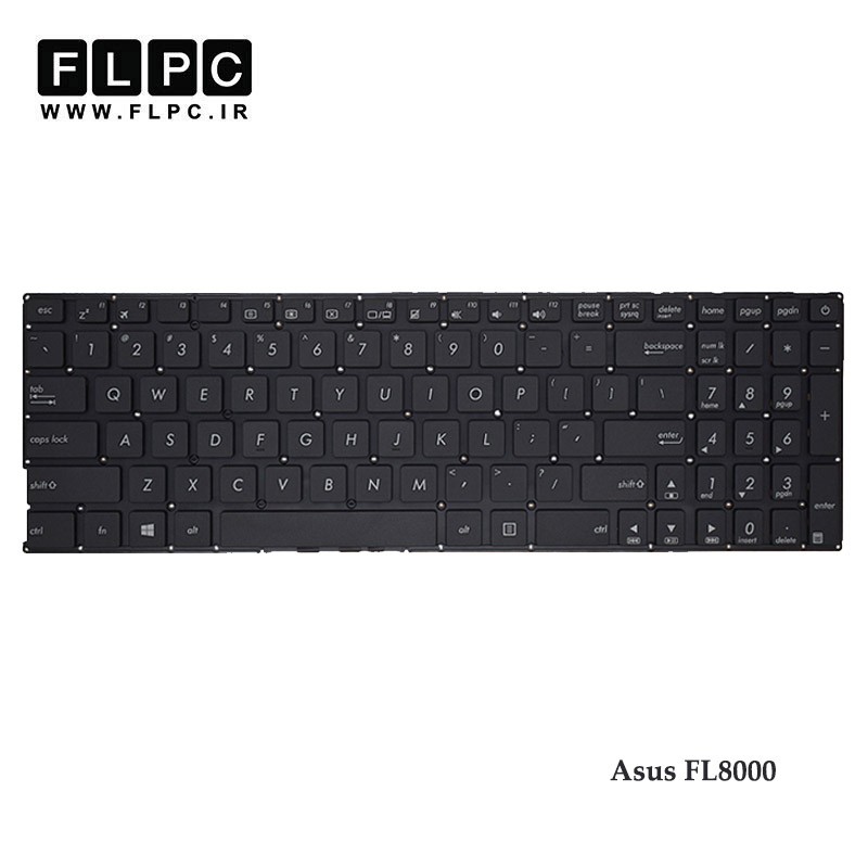 کیبورد لپ تاپ ایسوس FL8000 بدون فریم به همراه کلید پاور Asus FL8000 Laptop keyboard