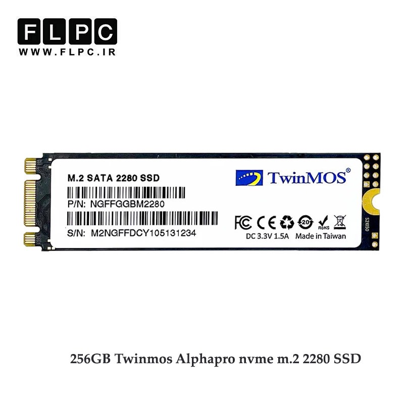 اس اس دی 256 گیگابایت TwinMOS مدل AlphaPro M.2 NVME مشکی TwinMOS 256GB AlphaPro M.2 NVME 2280 SSD