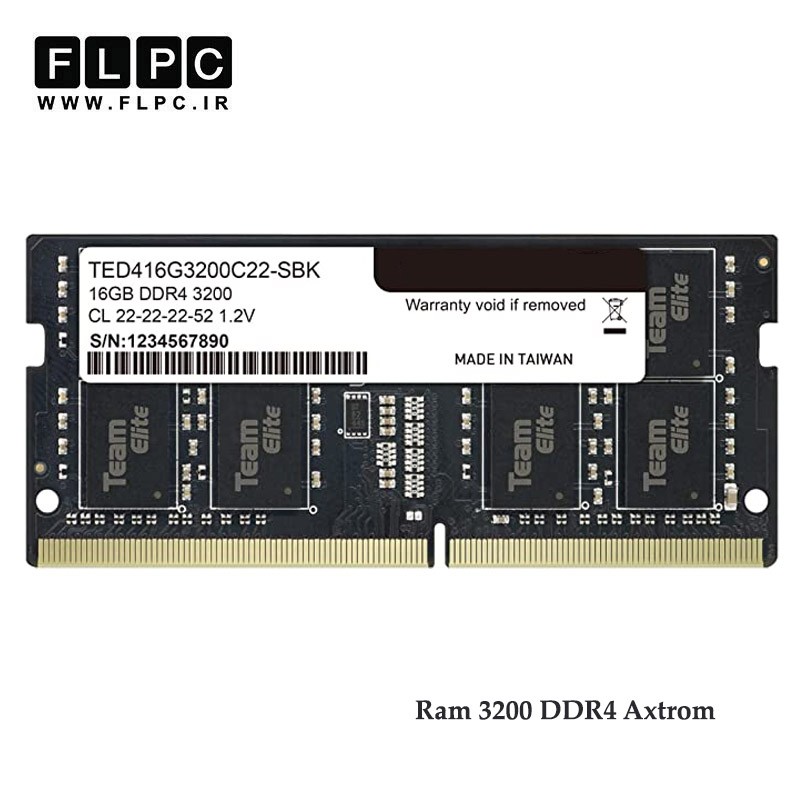 رم لپ تاپ 16 گیگابایت DDR4 تک کاناله 3200 مگاهرتز Axtrom مدل AM16S3200SO