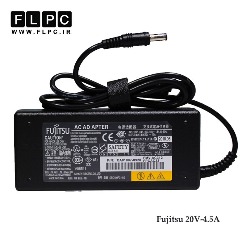 آداپتور لپ تاپ فوجیتسو Fujitsu 20V 4.5A Org Plus _5.5*2.5 سرنرمال