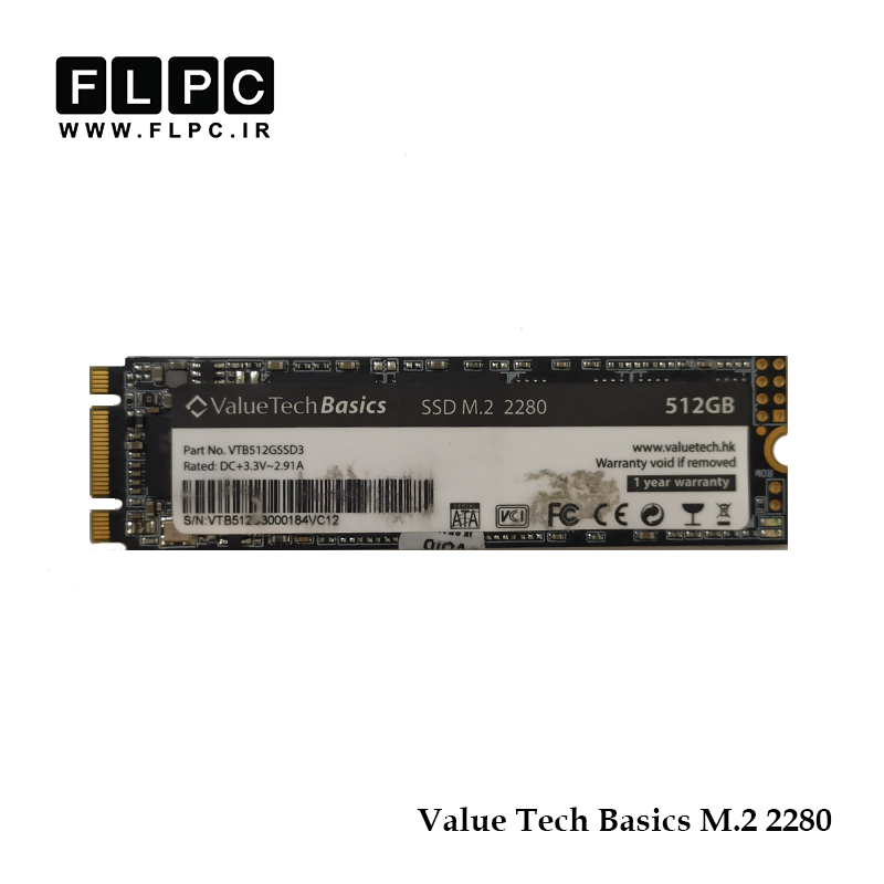 هارد SSD لپ تاپ 512 گیگابایت Value Tech Basics مدل M.2 2280 کارکرده