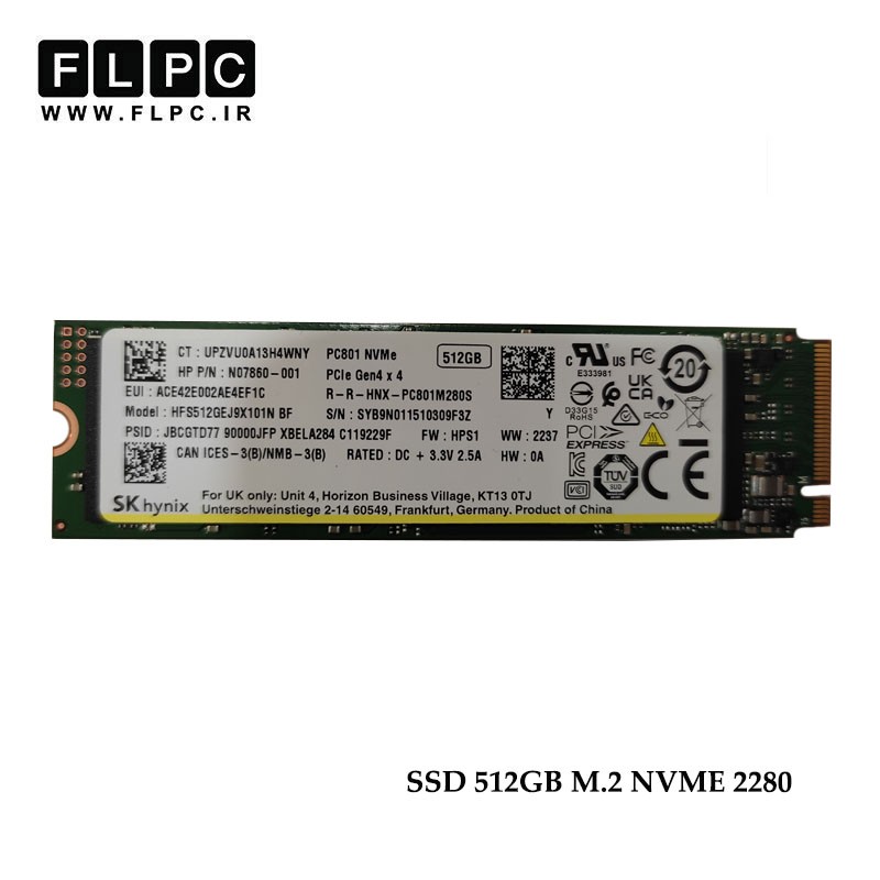 هارد SSD لپ تاپ 512 گیگابایت Hynix مدل M.2 NVME 2280