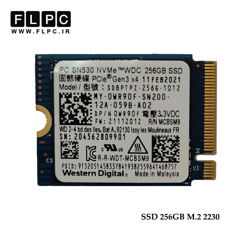 هارد SSD لپ تاپ 256 گیگابایت Western Digital مدل M.2 2230 کارکرده