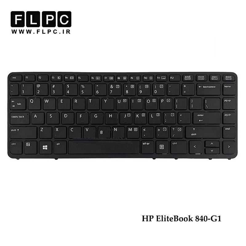 کیبورد لپ تاپ اچ پی HP EliteBook 840-G1 مشکی -بدون موس-بافریم