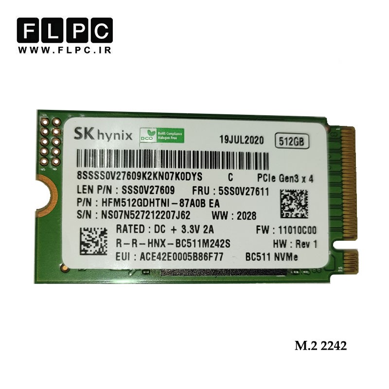 هارد SSD لپ تاپ 512 گیگابایت SK hynix مدل M.2 2242