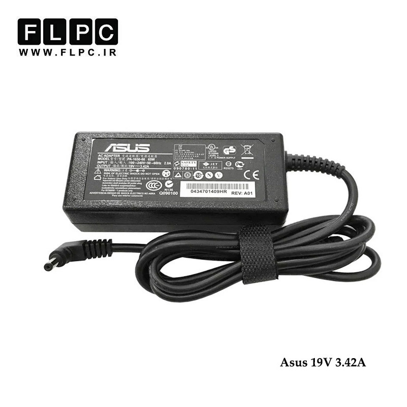 آداپتور لپ تاپ ایسوس Asus 19V 3.42A Org _4.0*1.35 زنبوکی سر فیش بزرگ
